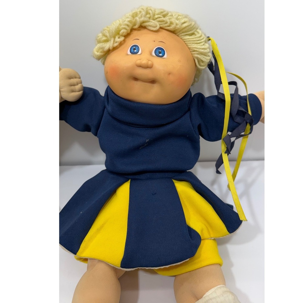 Vintage Cabbage Patch Kids Coleco Cheerleader Dolls Xavier Roberts 1985 Pair - Picture 10 of 10